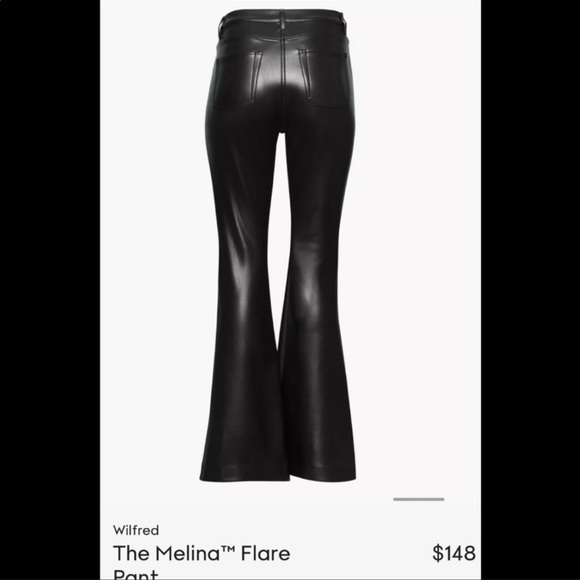 Aritzia Melina NWT Flare Vegan Leather Pants. Size 8 - Picture 1 of 2